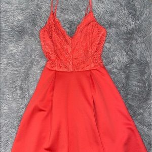Orange/pink mini dress